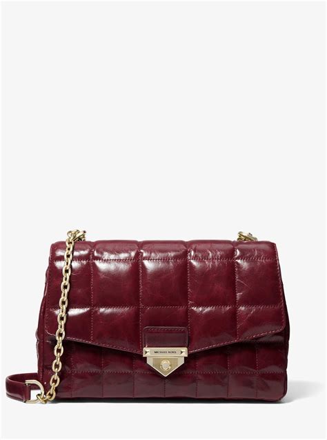 michael kors red quilted bag|michael kors soho large bag.